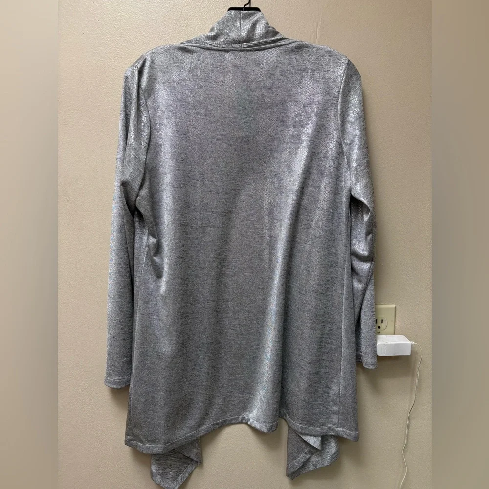 Calvin Klein glittery silver open cardigan - Picture 3 of 4